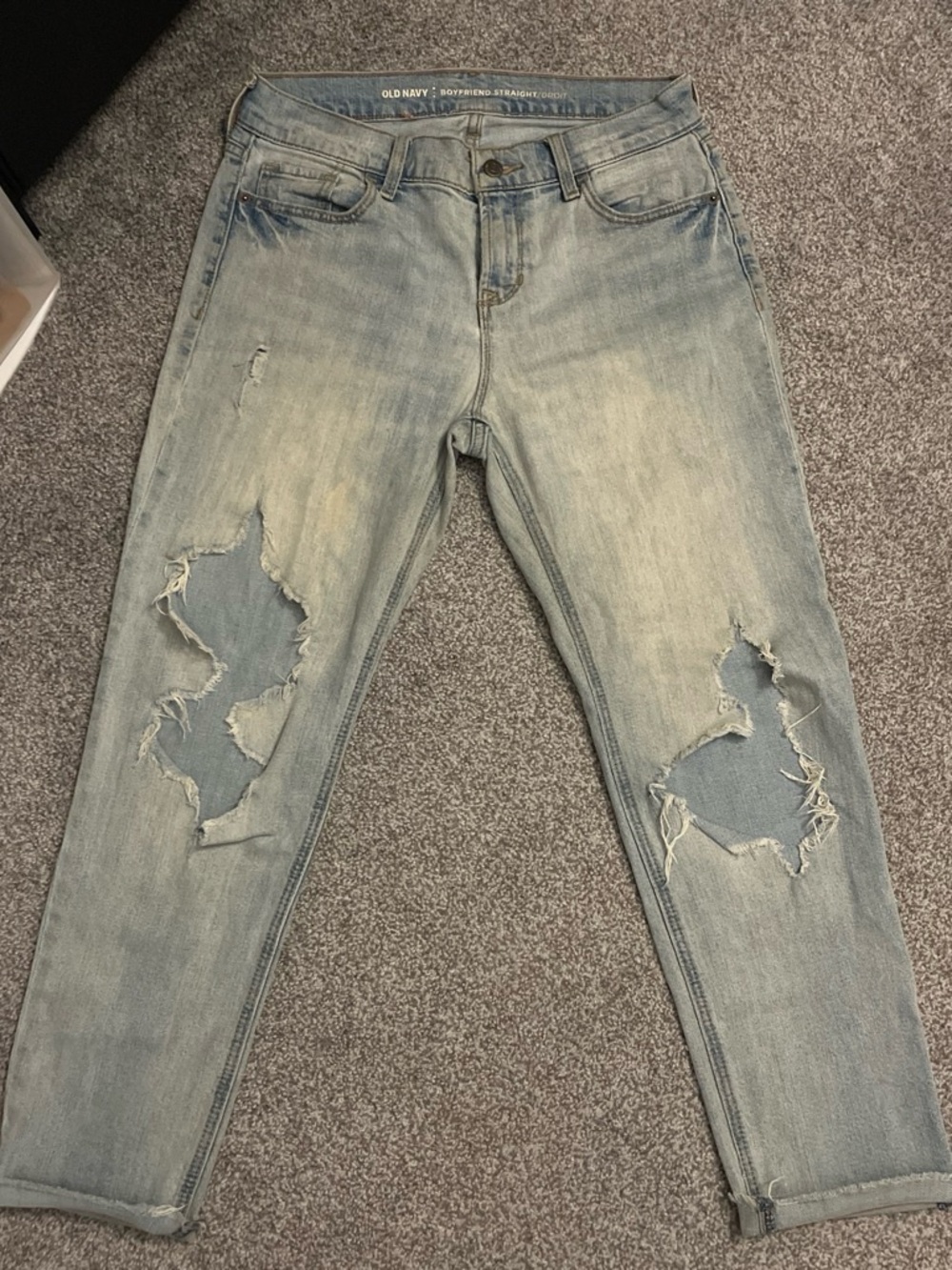 Old Navy Light Wash Distressed Boyfriend Jeans